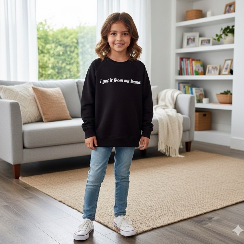 NWT Brunette The Label Little Babes 10/12 Got it from my mama crewneck